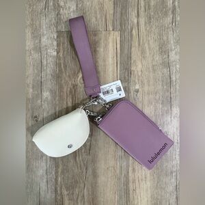 Lululemon NWT‎ Purple/lavender and Cream duel pouch Wristlet wallet
